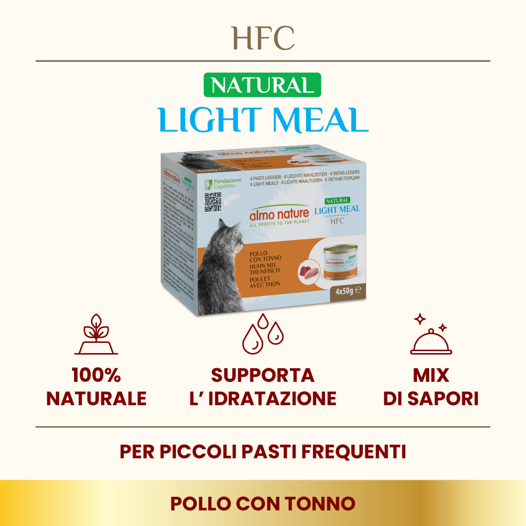 Almo Nature HFC Natural Light Meal Pollo e Tonno 4x50g Almo Nature HFC Natural Light Meal Pollo e Tonno 4x50g